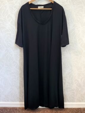 Natural Life All Day Black Cotton Tee Shirt Dress Size XL